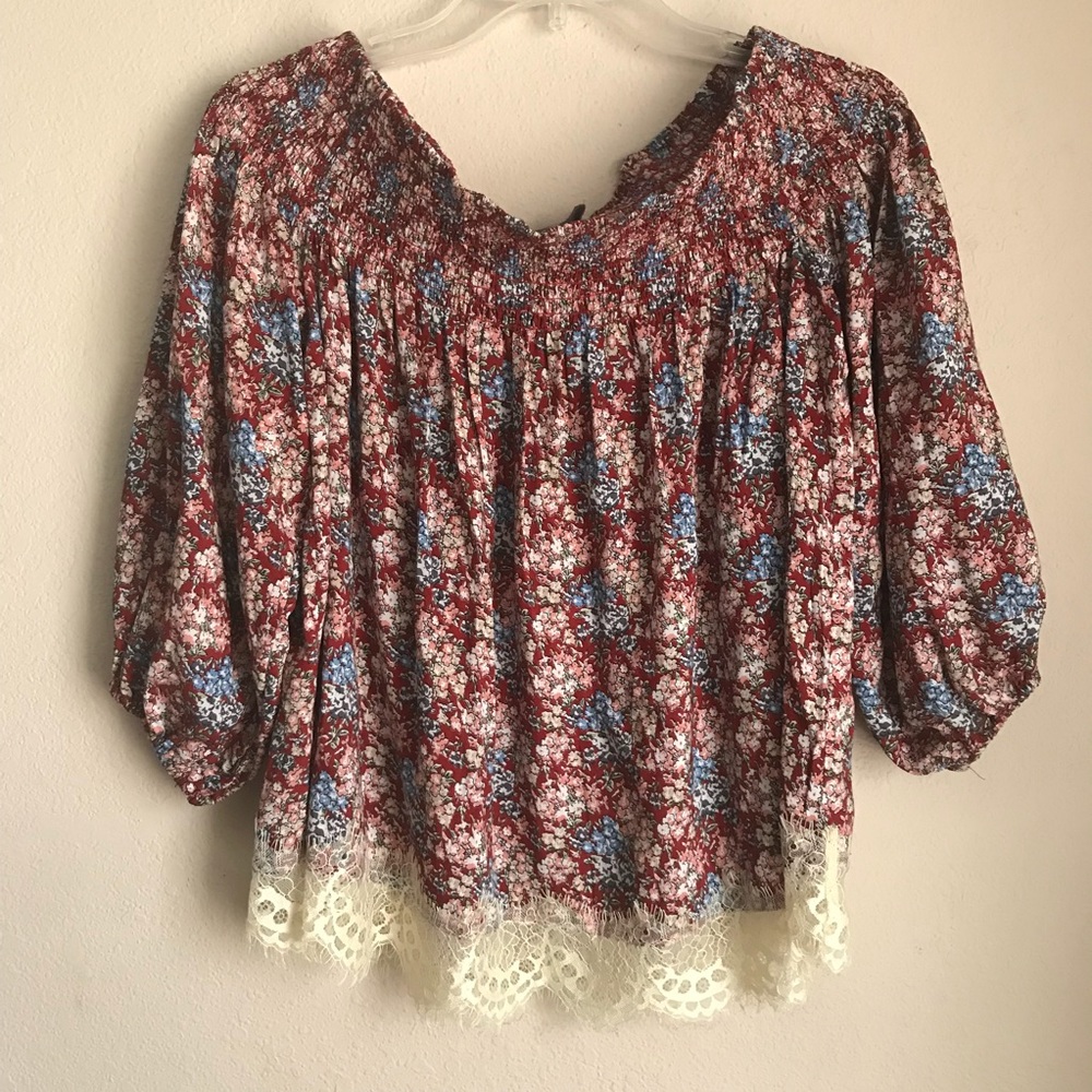 Vanessa Virginia Peasant Off-the-shoulder Top